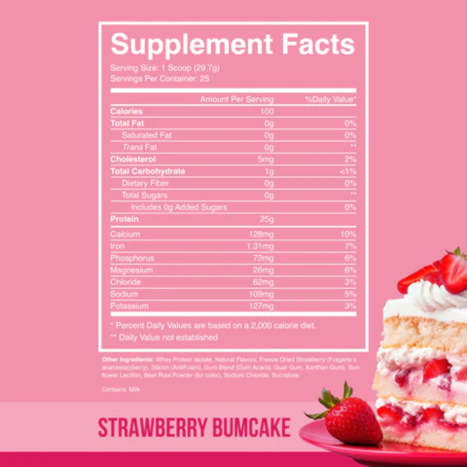 Proteína Raw CBUM Strawberry Bumcake, 25 porciones
