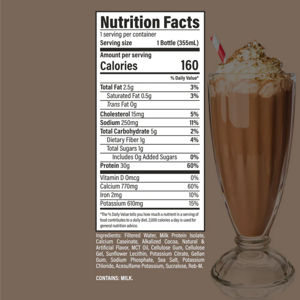 Protein Shake Raw Chocolate Milkshake 12 oz