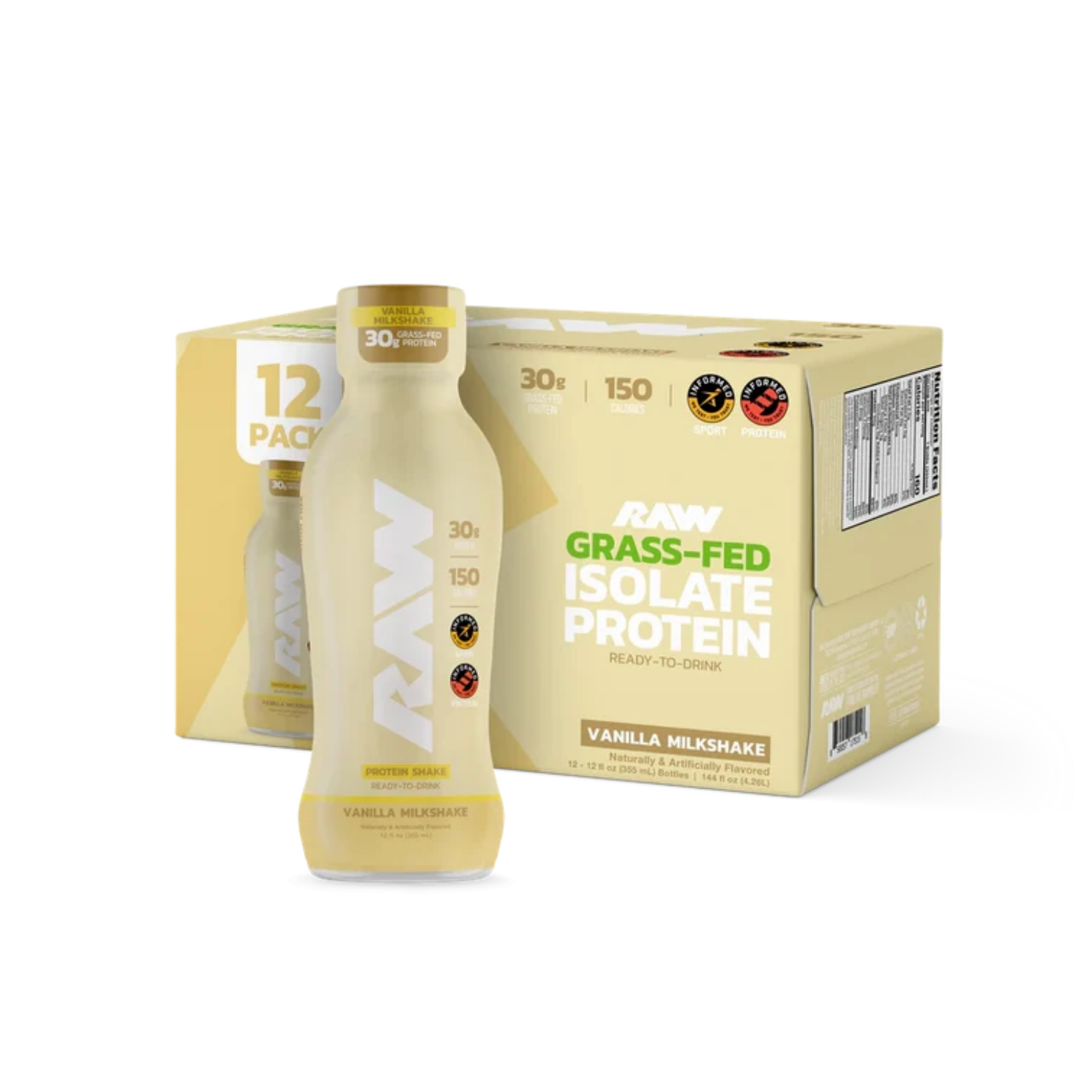 Protein Shake Raw Vanilla Milkshake 12 oz