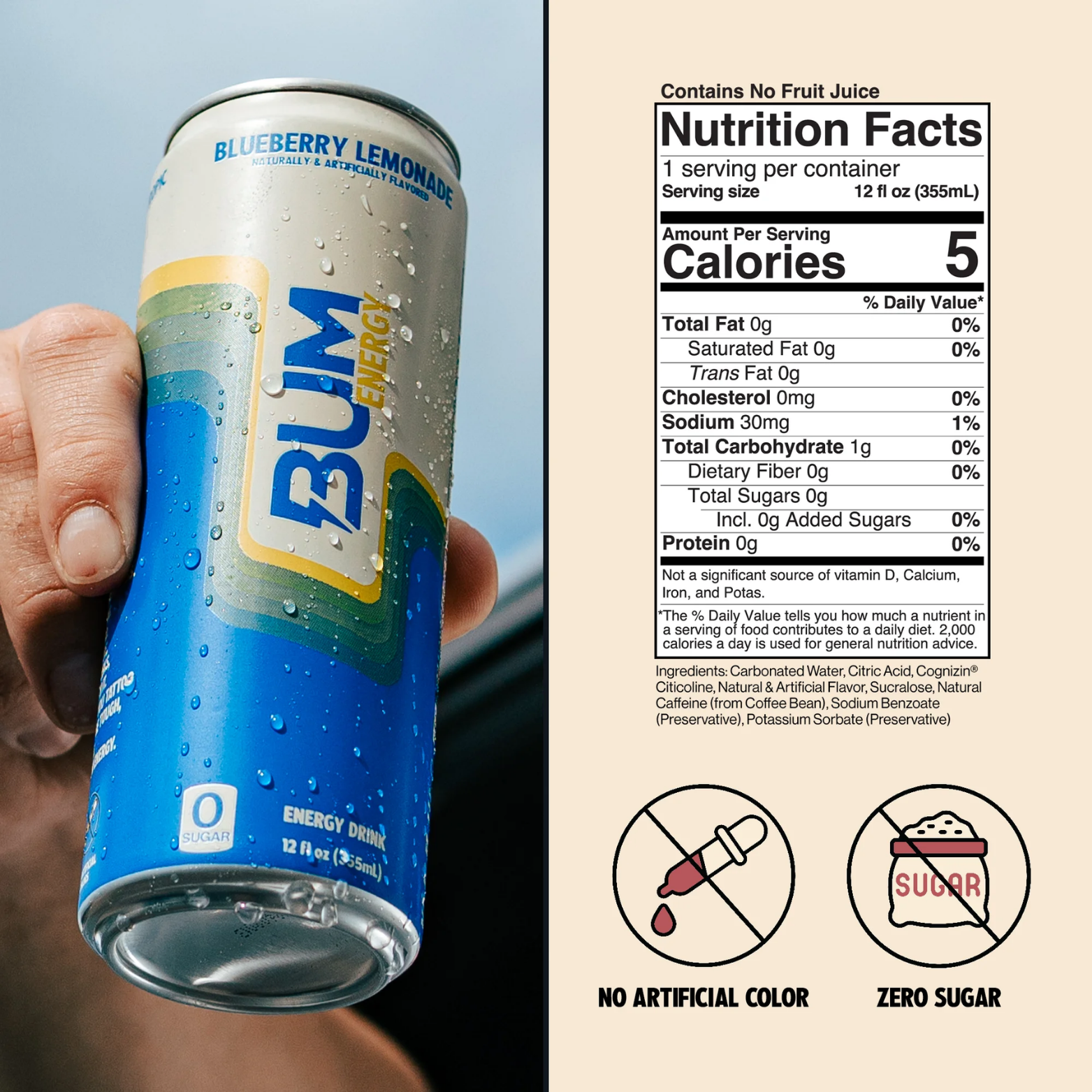 BUM Energy Blueberry Lemonade 12 oz