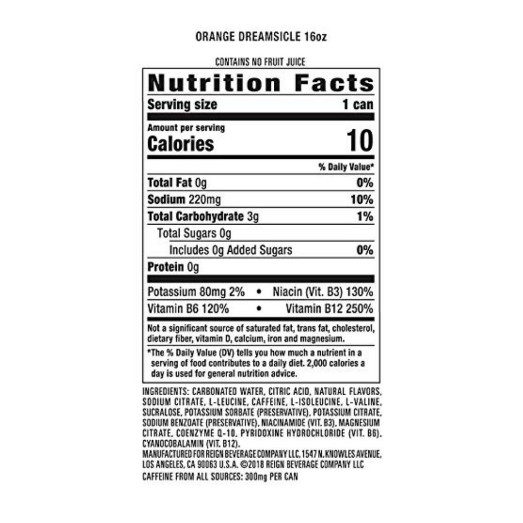 Reign Fuel Orange Dreamsicle 16 oz