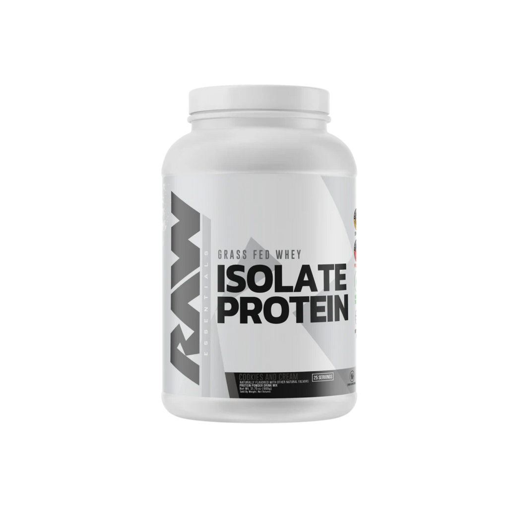 Proteína RAW Grass Fed Whey Isolate Cookies and Cream, 25 Porciones
