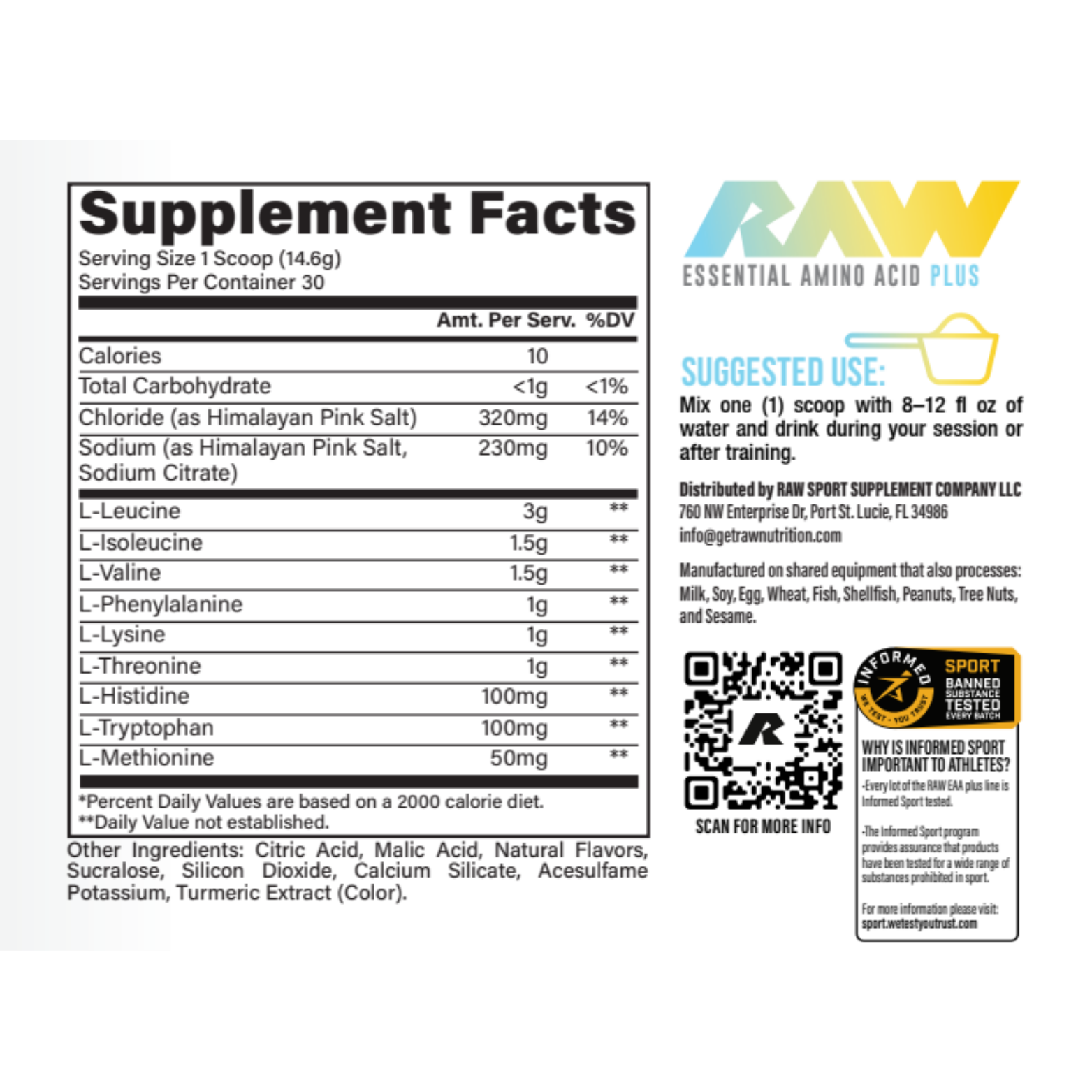 RAW EAA Plus Icy Lemon Slush, 30 Porciones
