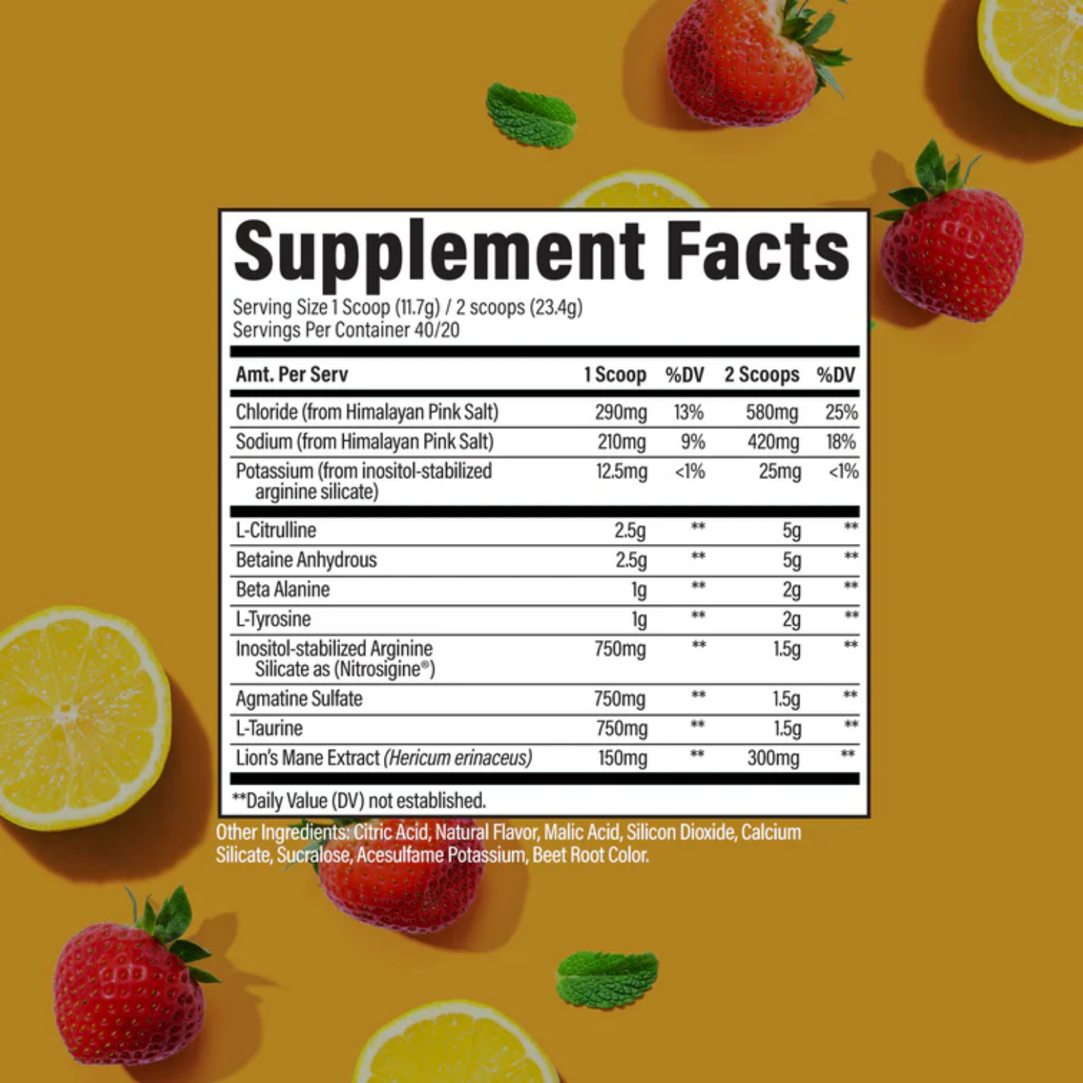 Pre-entreno BUM X RAW Pump Non-Stim Strawberry Lemonade, 40/20 Porciones