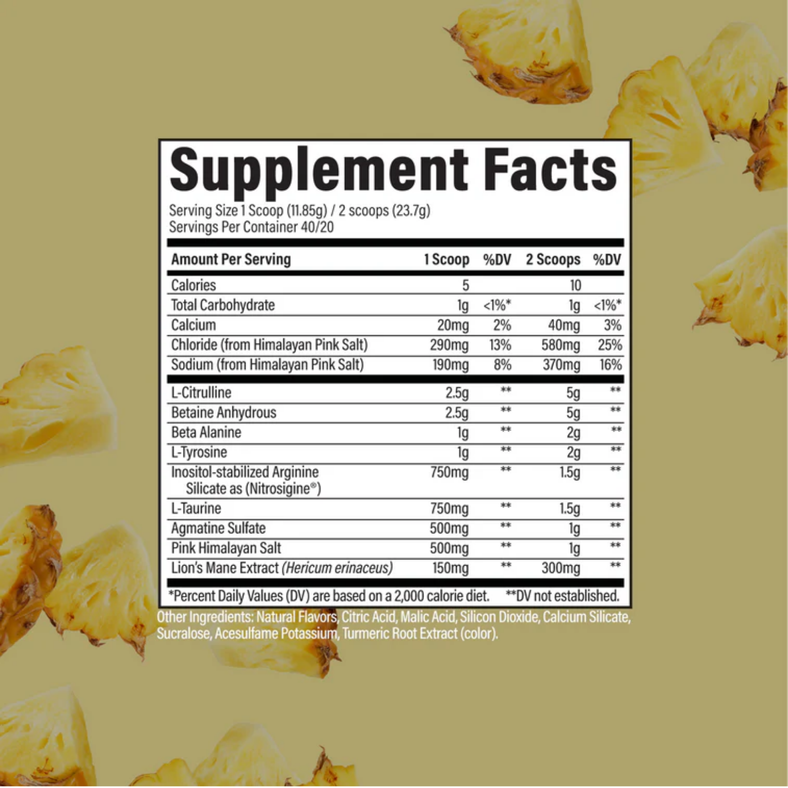 Pre-entreno BUM X RAW Pump Non-Stim Pineapple, 40/20 Porciones