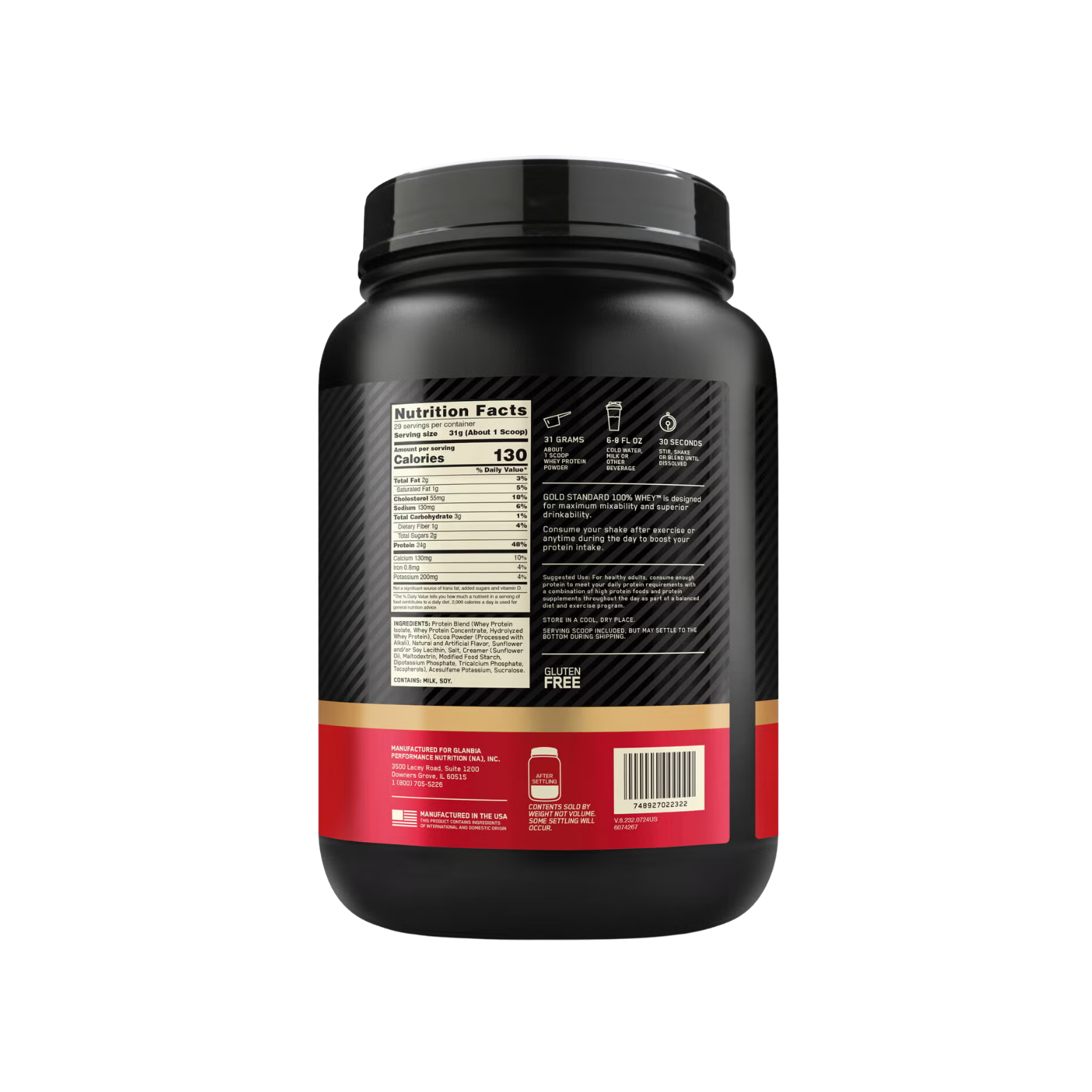 Proteína Optimum Nutrition Whey Chocolate Malt, 29 Porciones