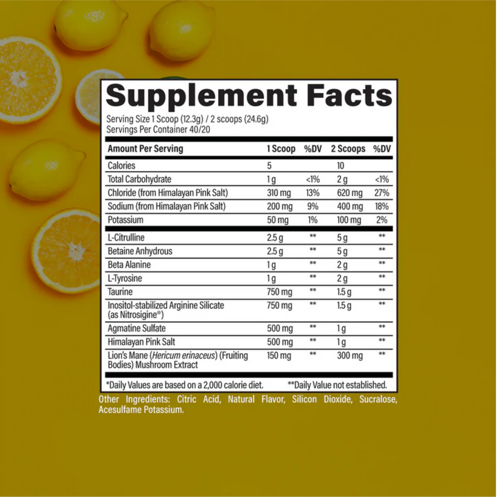 Pre-entreno BUM X RAW Pump Non-Stim Lemonade, 40/20 Porciones