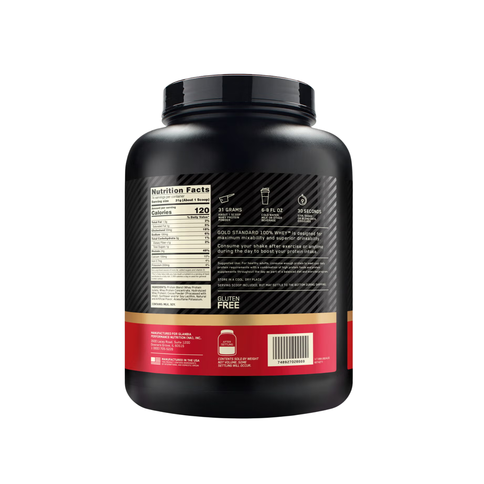 Proteína Optimum Nutrition Whey Double Rich Chocolate, 73 Porciones