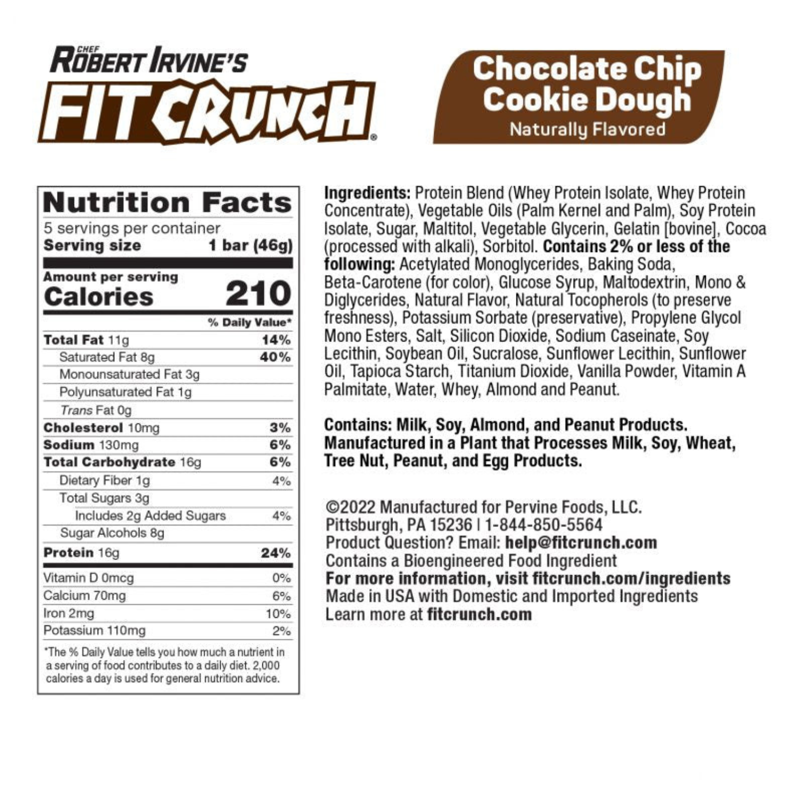 FitCrunch Choc Chip Cookie Dough 46g
