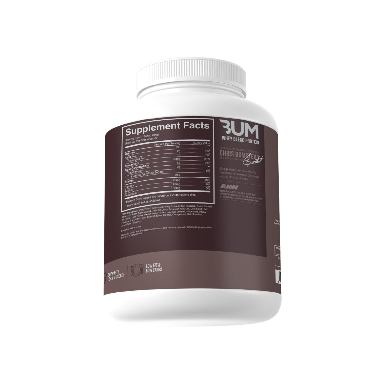 Proteína RAW Whey Blend Cookies & Cream, 67 Porciones