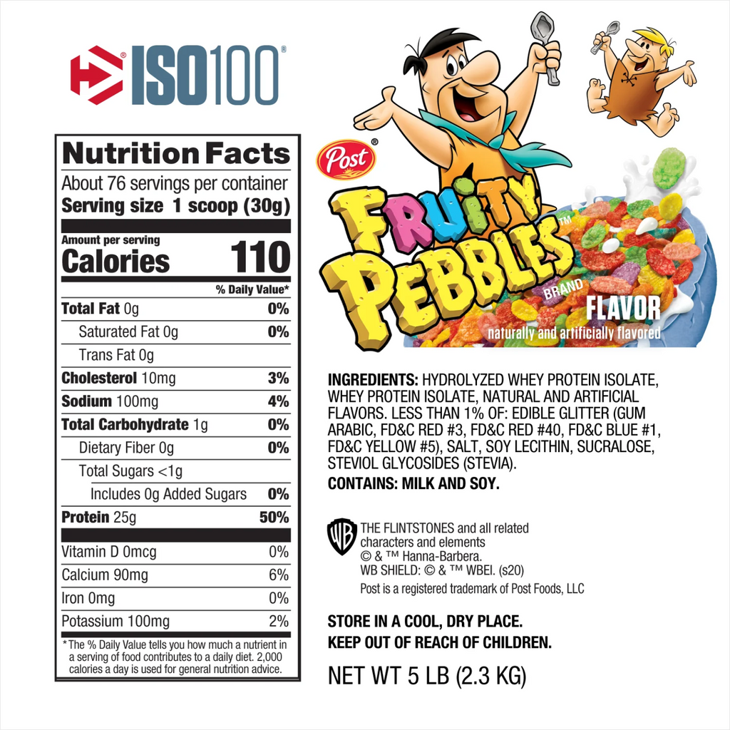Proteína Dymatize Iso100 Fruity Pebbles, 76 Porciones