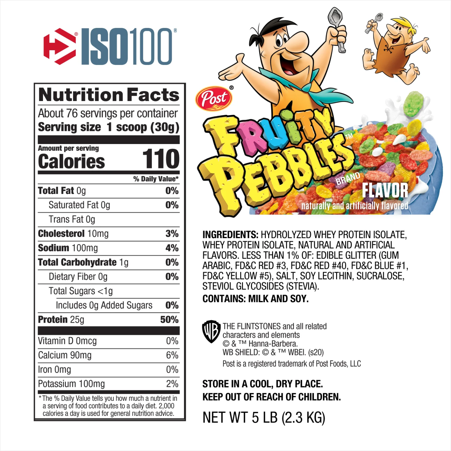 Proteína Dymatize Iso100 Fruity Pebbles, 76 Porciones