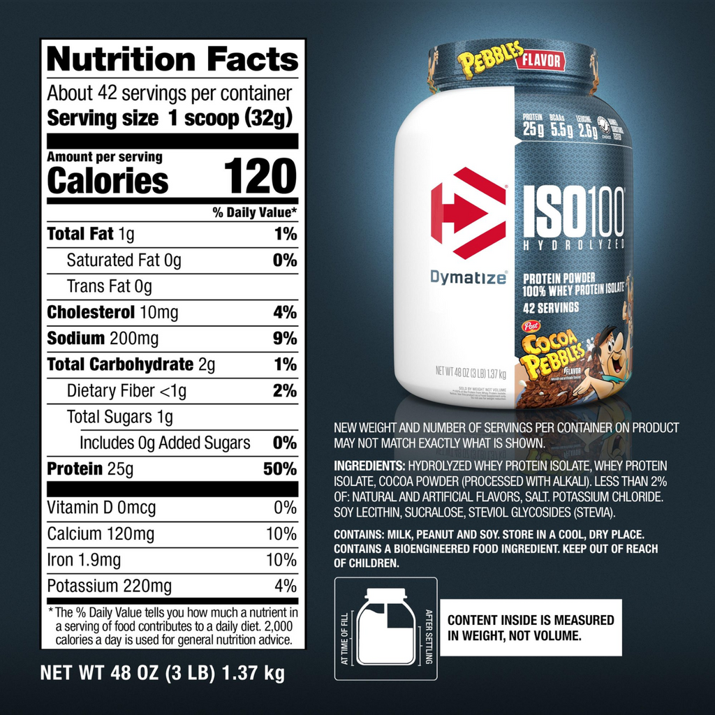 Proteína Dymatize Iso100 Cocoa Pebbles, 42 Porciones