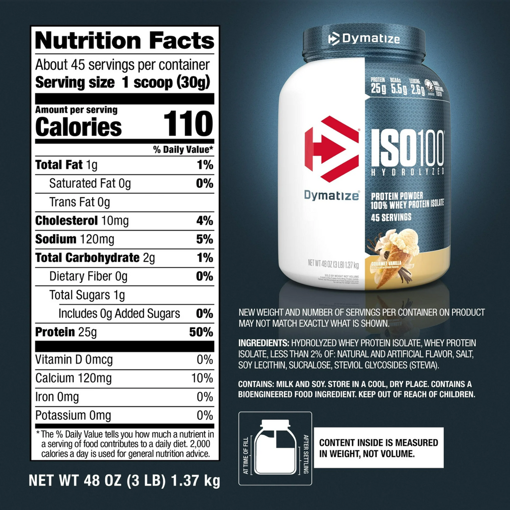 Proteína Dymatize Iso100 Gourmet Vainilla, 45 Porciones
