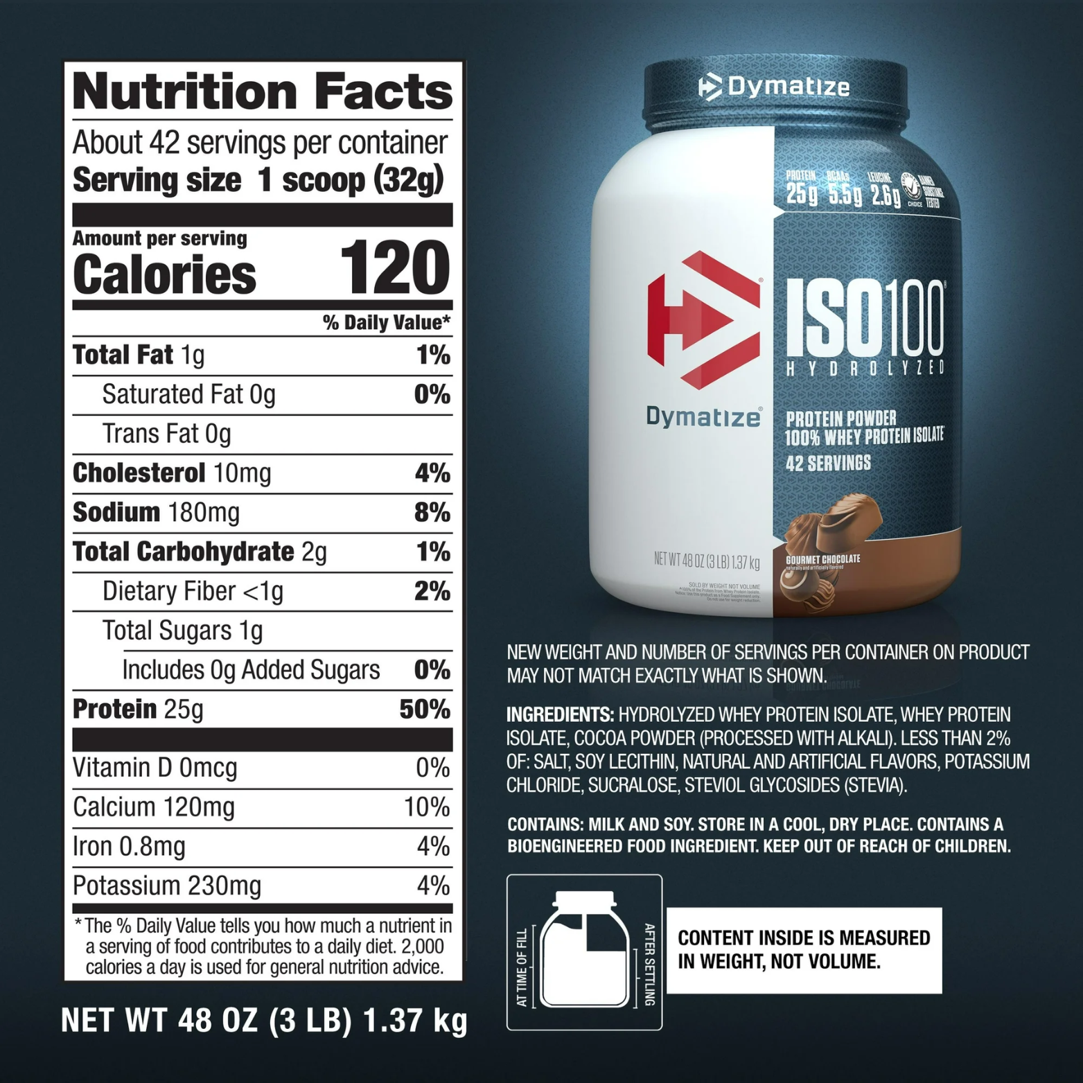 Proteína Dymatize Iso100 Gourmet Chocolate, 42 Porciones