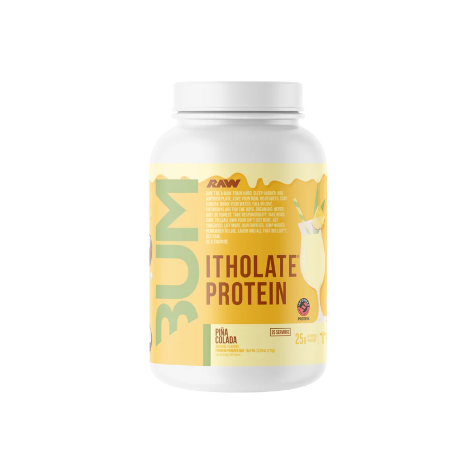 Proteína BUM x RAW Itholate Piña Colada, 25 Porciones