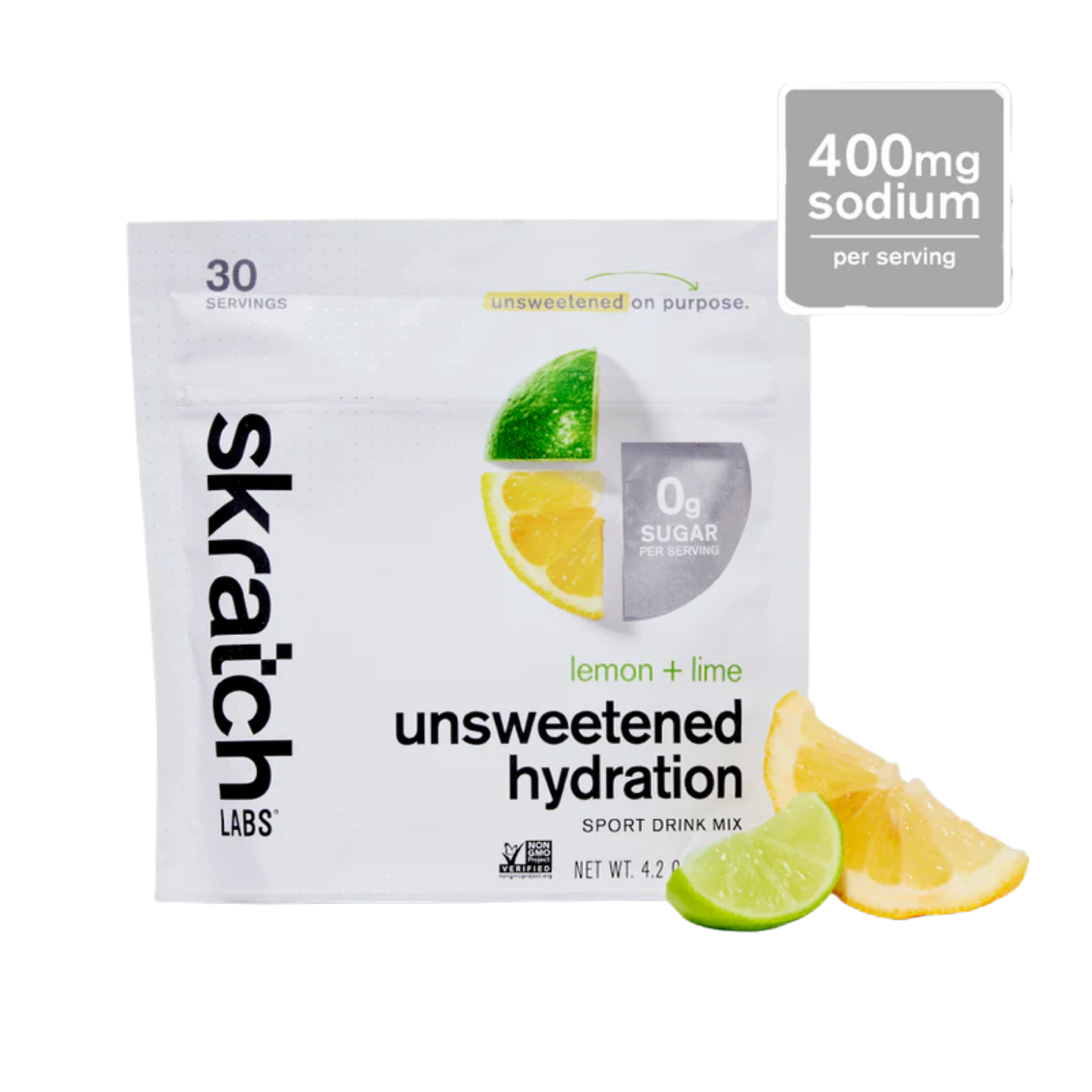 Unsweetened Hydration Sport Drink Mix Lemon + Lime, 30 Porciones