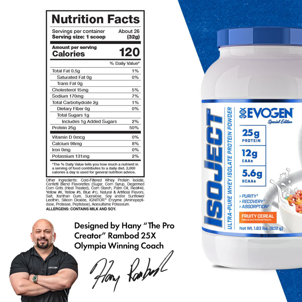 Proteína Evogen Isoject Fruity Cereal, 25 Porciones