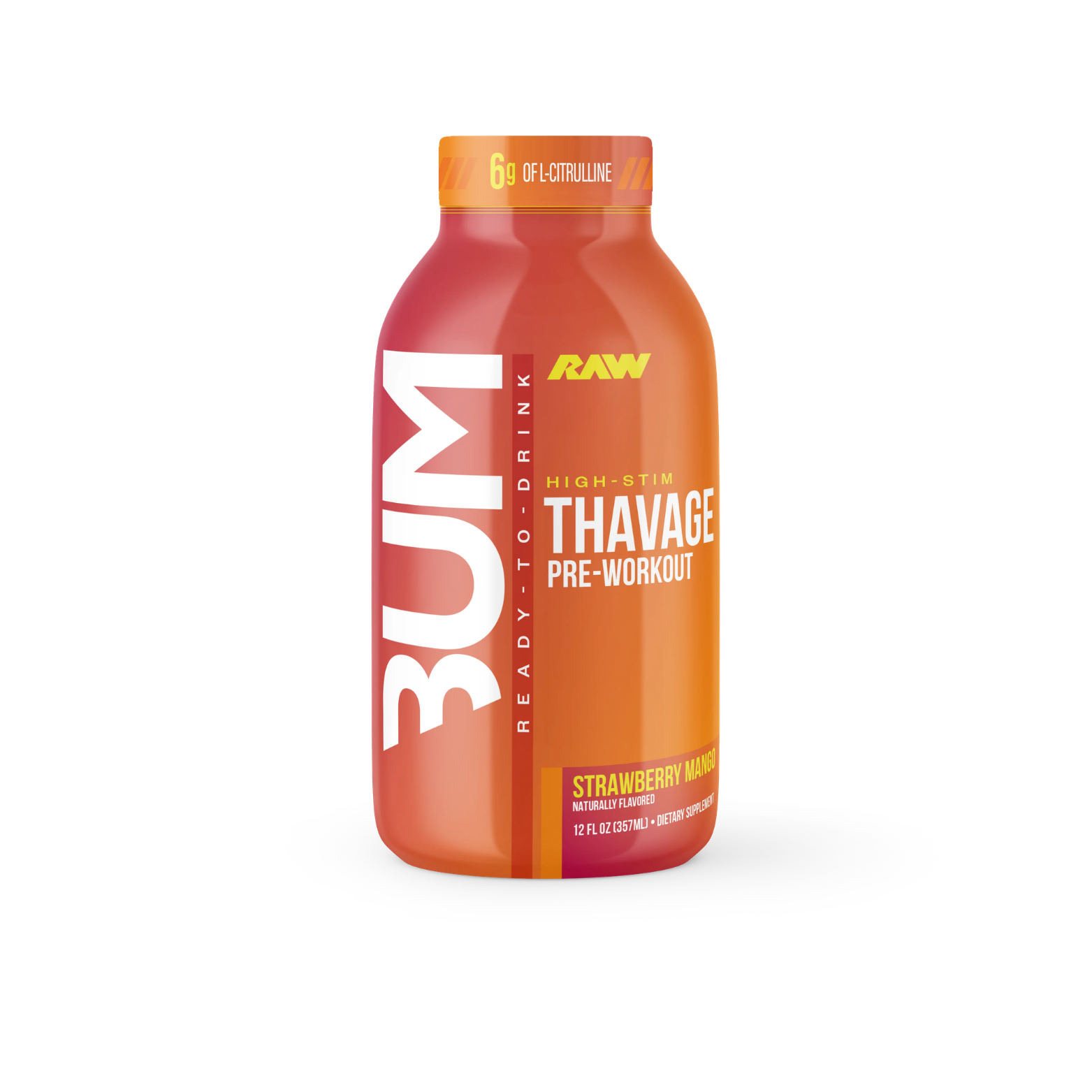 Bum Thavage RTD Pre-Workout Strawberry Mango 12 oz
