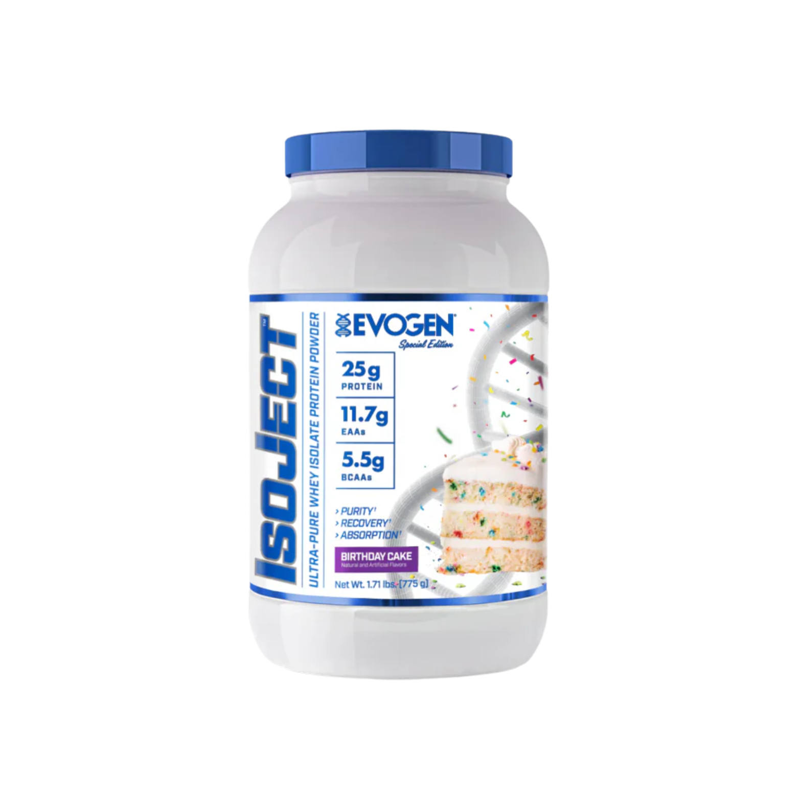 Proteína Evogen Isoject Birthday Cake, 25 Porciones