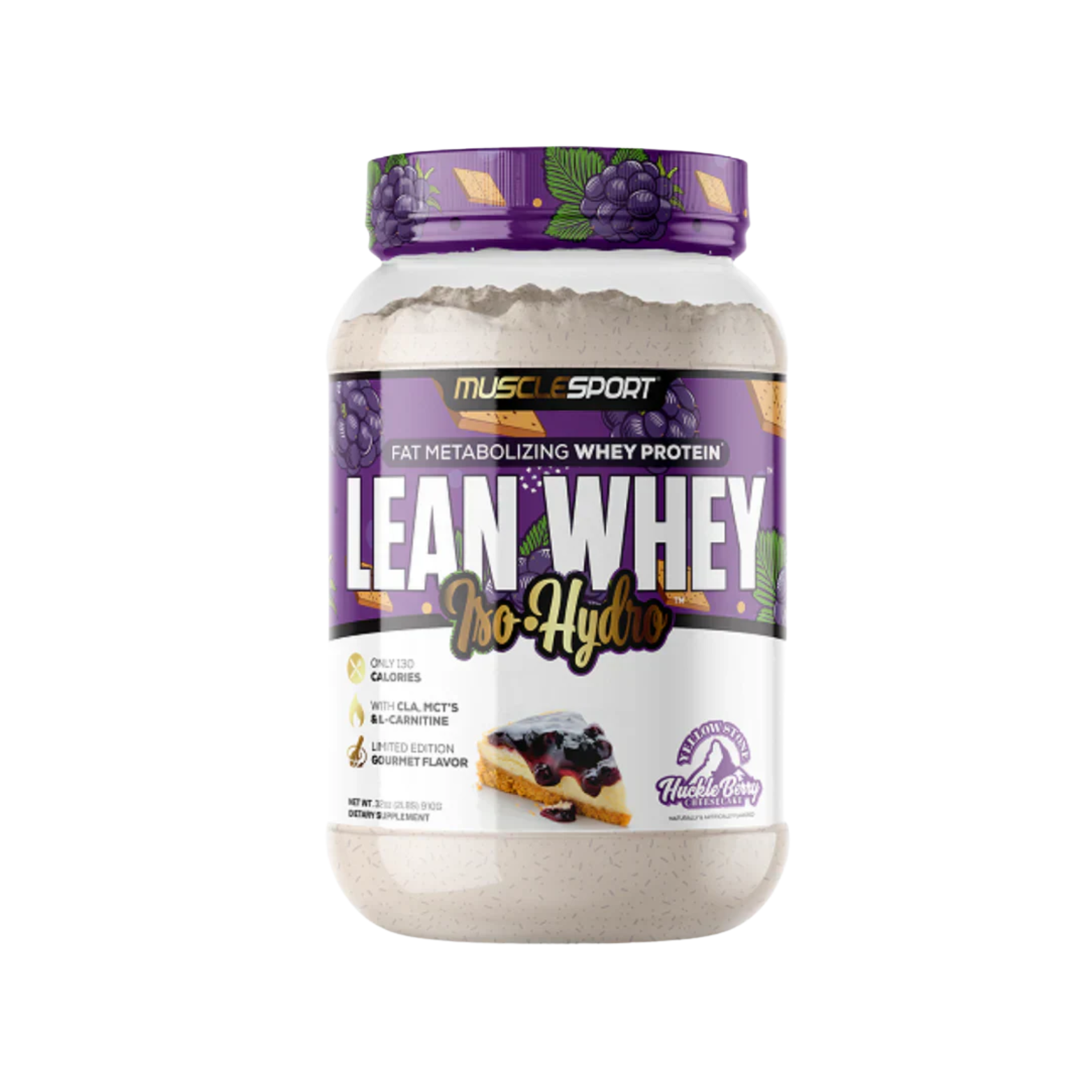 Proteína Musclesport Lean Whey Huckle Berry Cheesecake, 26 Porciones