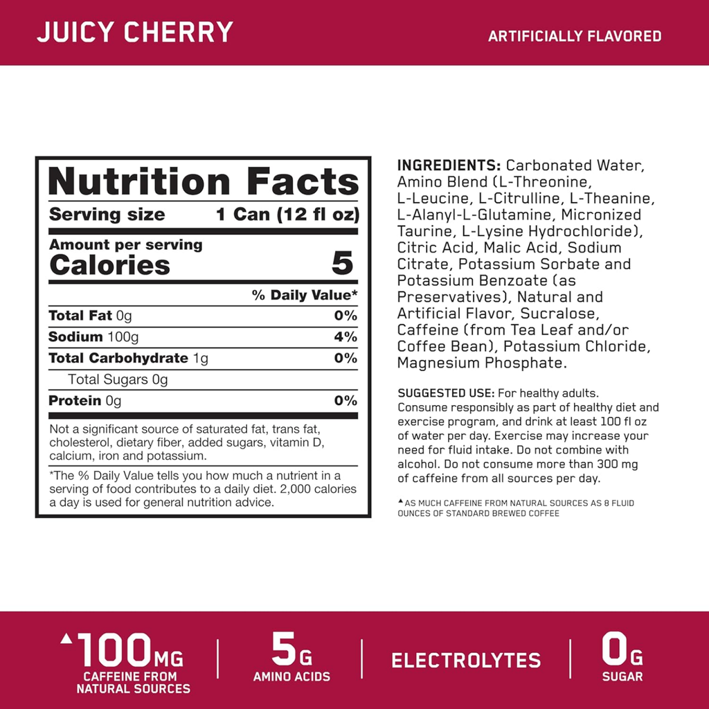 Optimum Nutrition Amino Energy Juicy Cherry Lata 12 oz