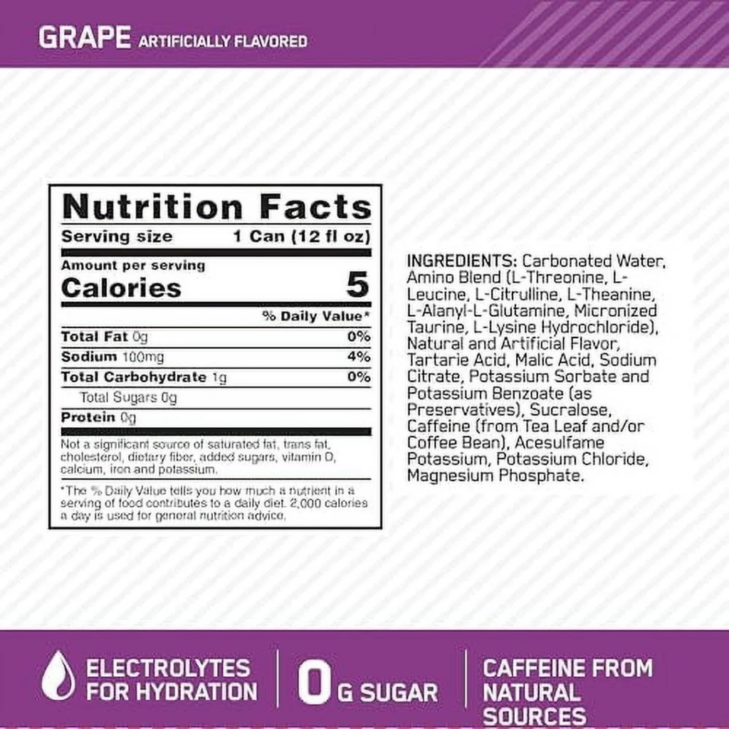 Optimum Nutrition Amino Energy Grape Lata 12 oz