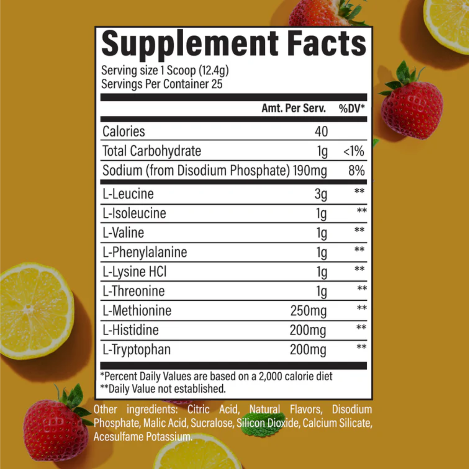RAW EAA Strawberry Lemon, 25 Porciones
