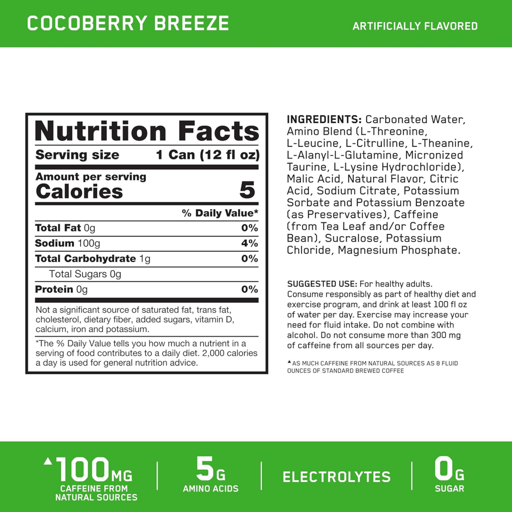 Optimum Nutrition Amino Energy Cocoberry Breeze Lata 12 oz