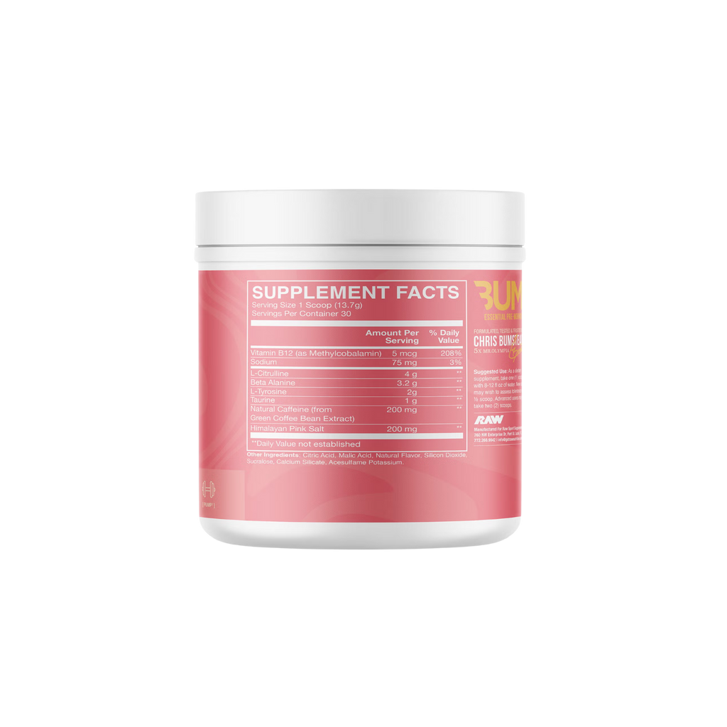 Pre-entreno BUM X RAW Essential Citrus Grapefruit, 30 Porciones