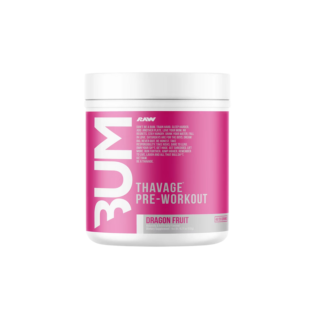 Pre-entreno BUM X RAW Thavage Dragon Fruit, 40/20 Porciones