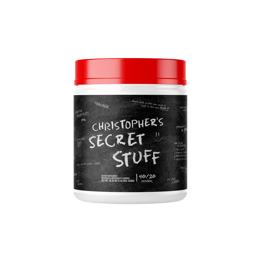 Pre-entreno BUM X RAW Thavage Christopher Secret Stuff, 40/20 Porciones