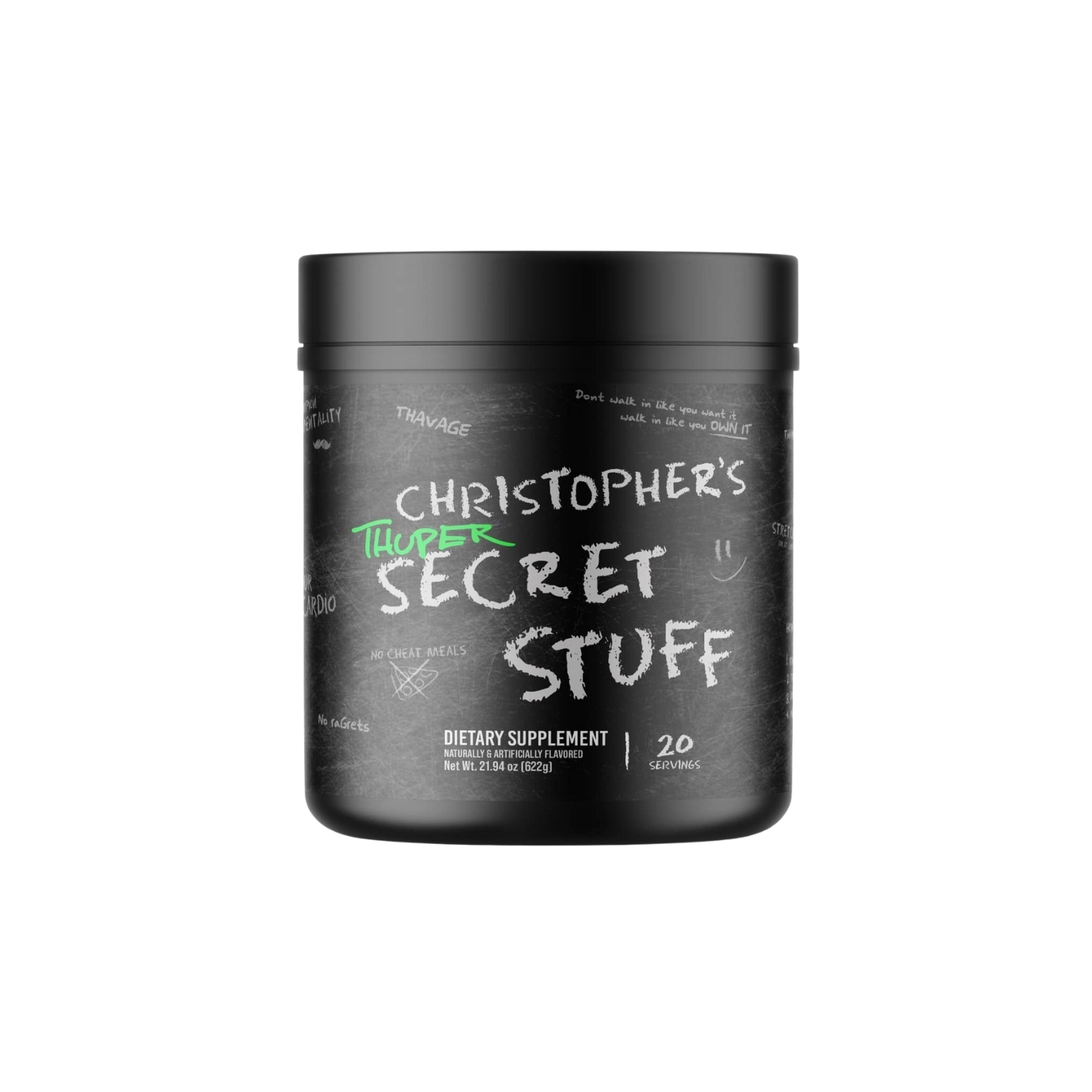 BUM X RAW Pre-entreno Thuper Thavage Christopher Secret Stuff, 20 Porciones