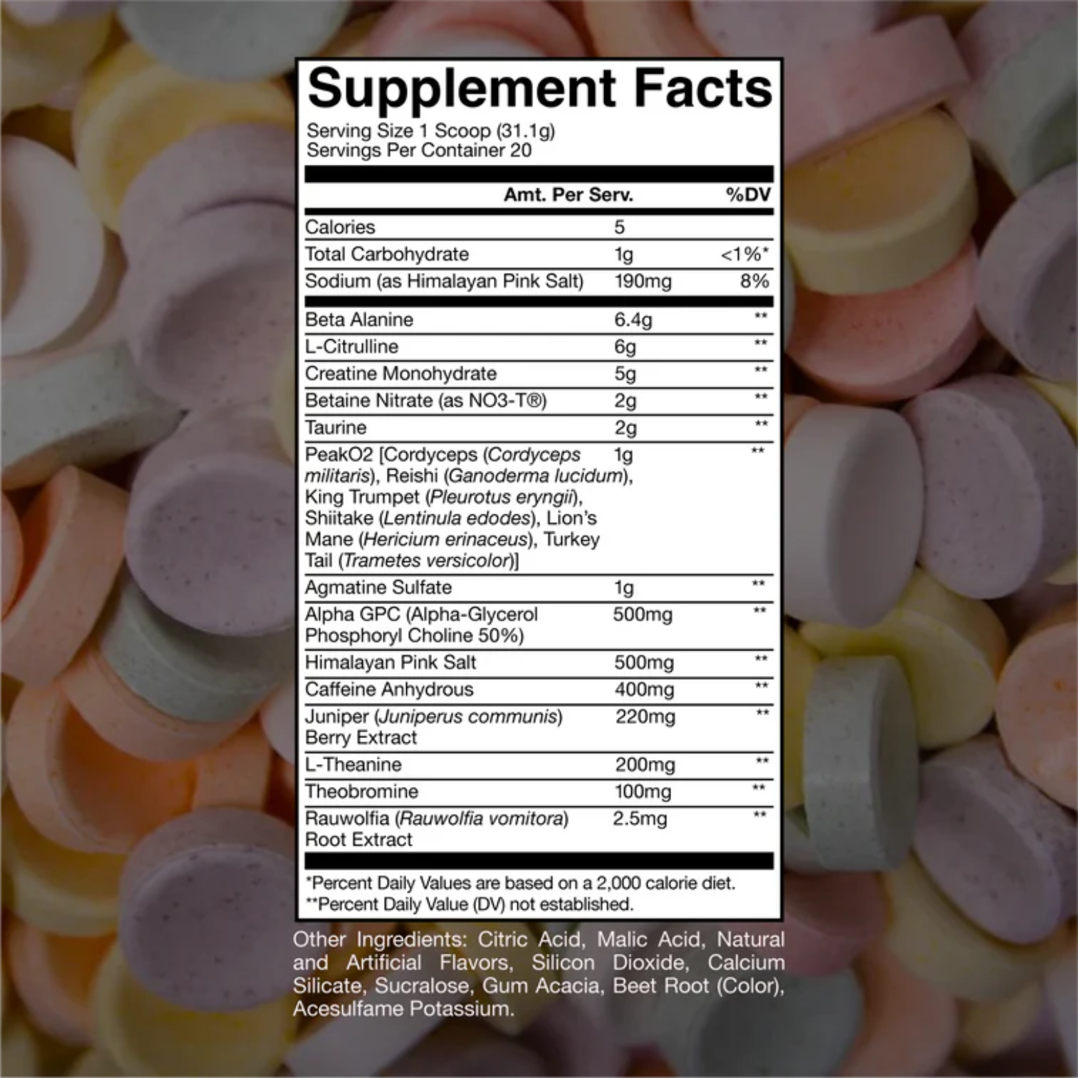 BUM X RAW Pre-entreno Thuper Thavage Christopher Secret Stuff, 20 Porciones