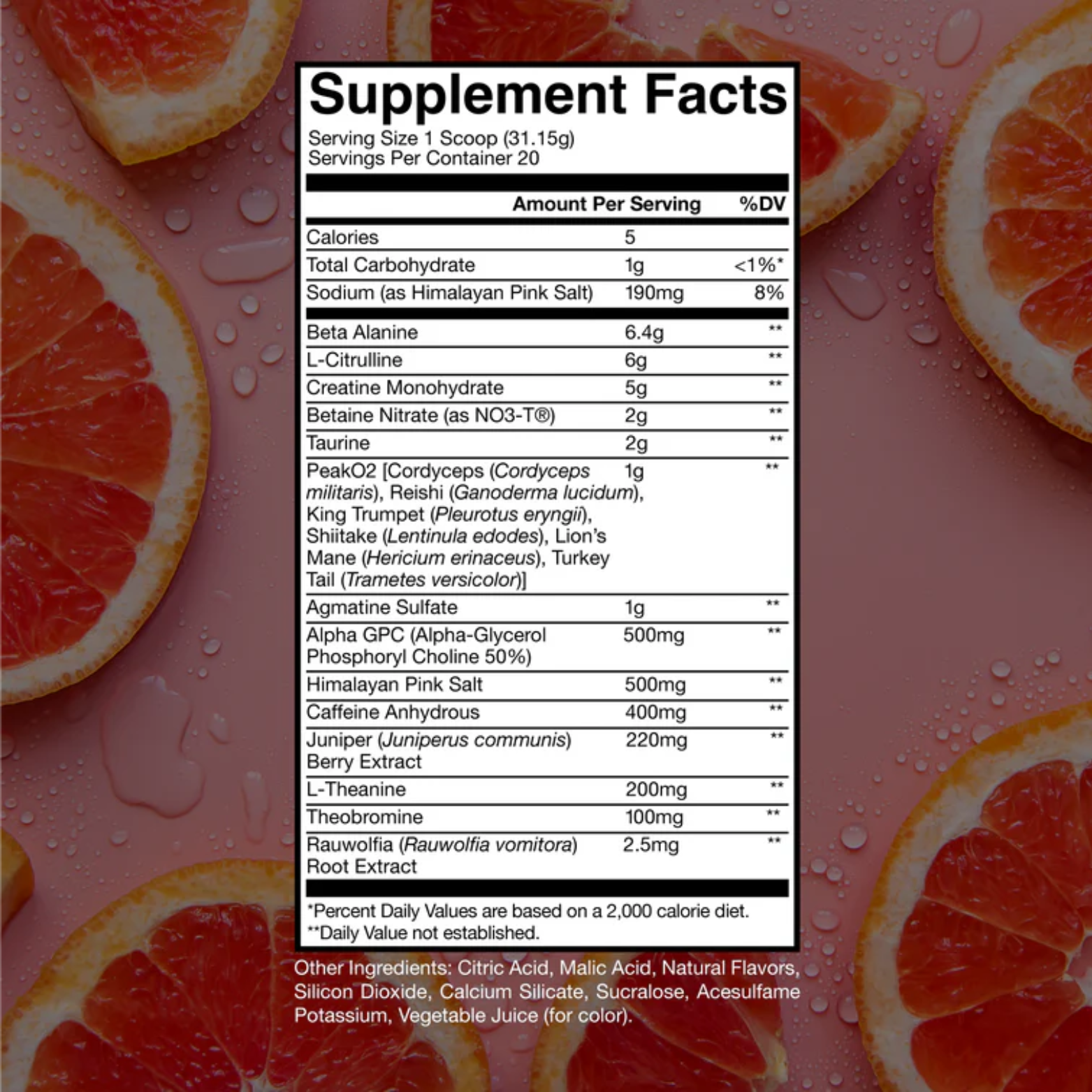 BUM X RAW Pre-entreno Thuper Thavage Citrus Grapefruit, 20 Porciones