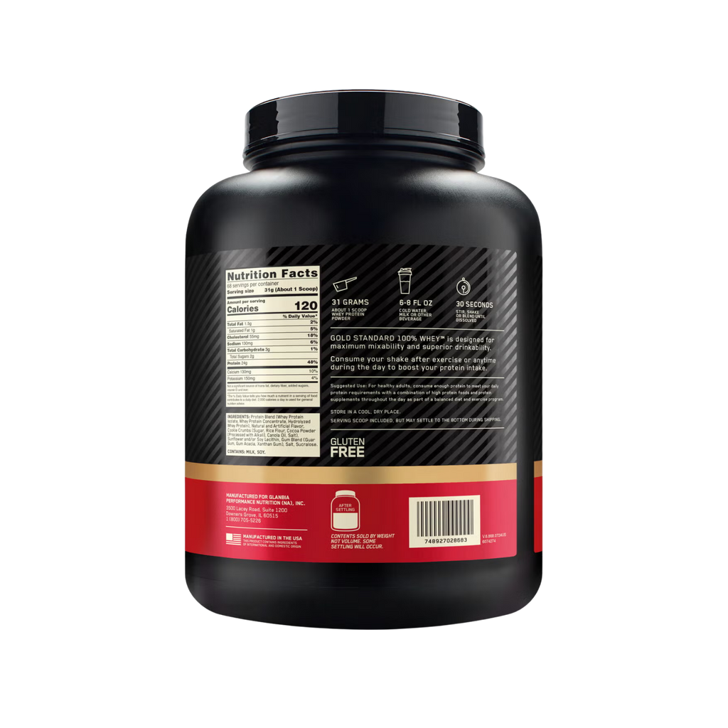Proteína Optimum Nutrition Whey Cookies and Cream, 68 Porciones