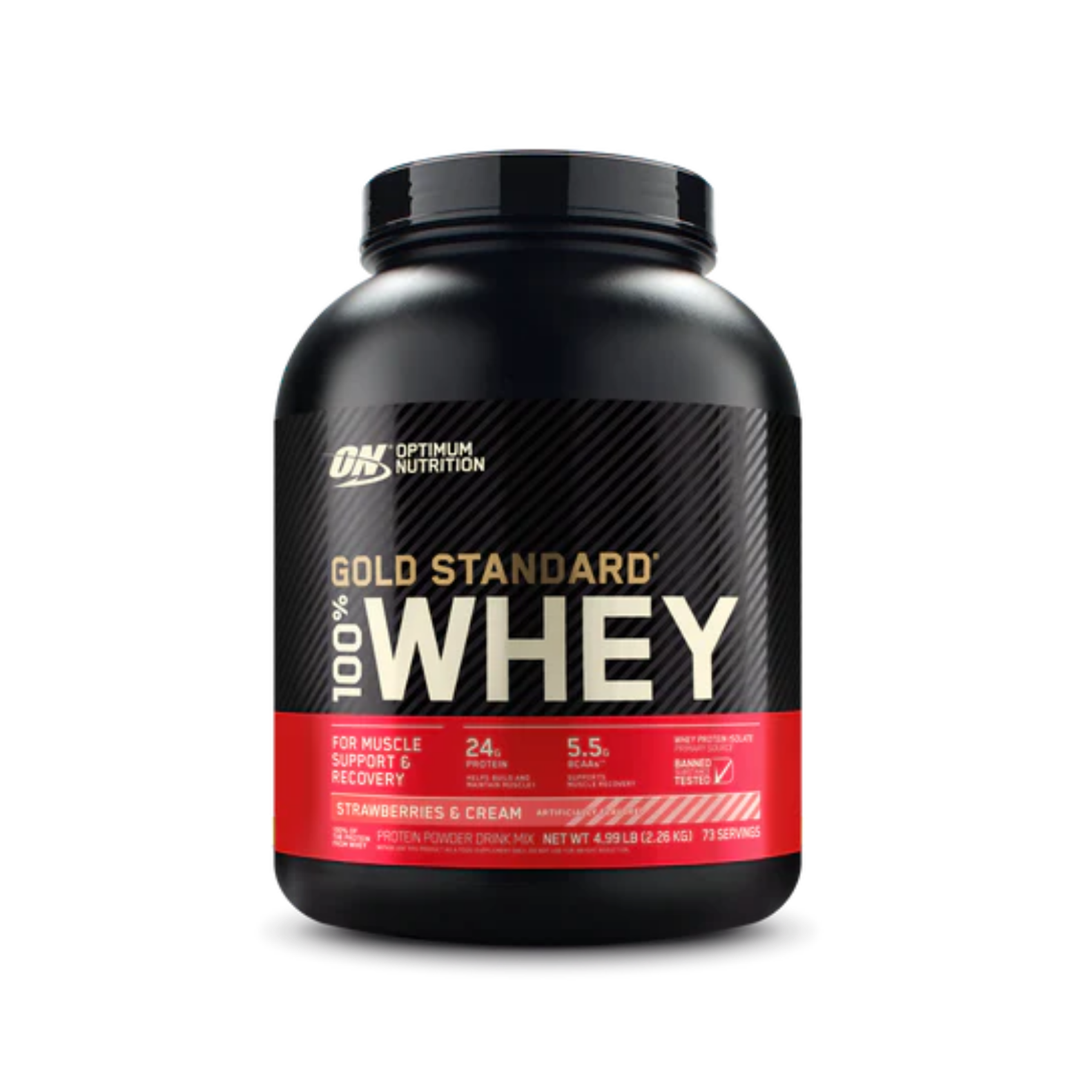 Proteína Optimum Nutrition Whey Strawberry and Cream, 73 Porciones