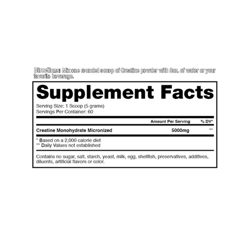 Bay Fitness Creatina Monohidratada Micronizada, 60 Porciones