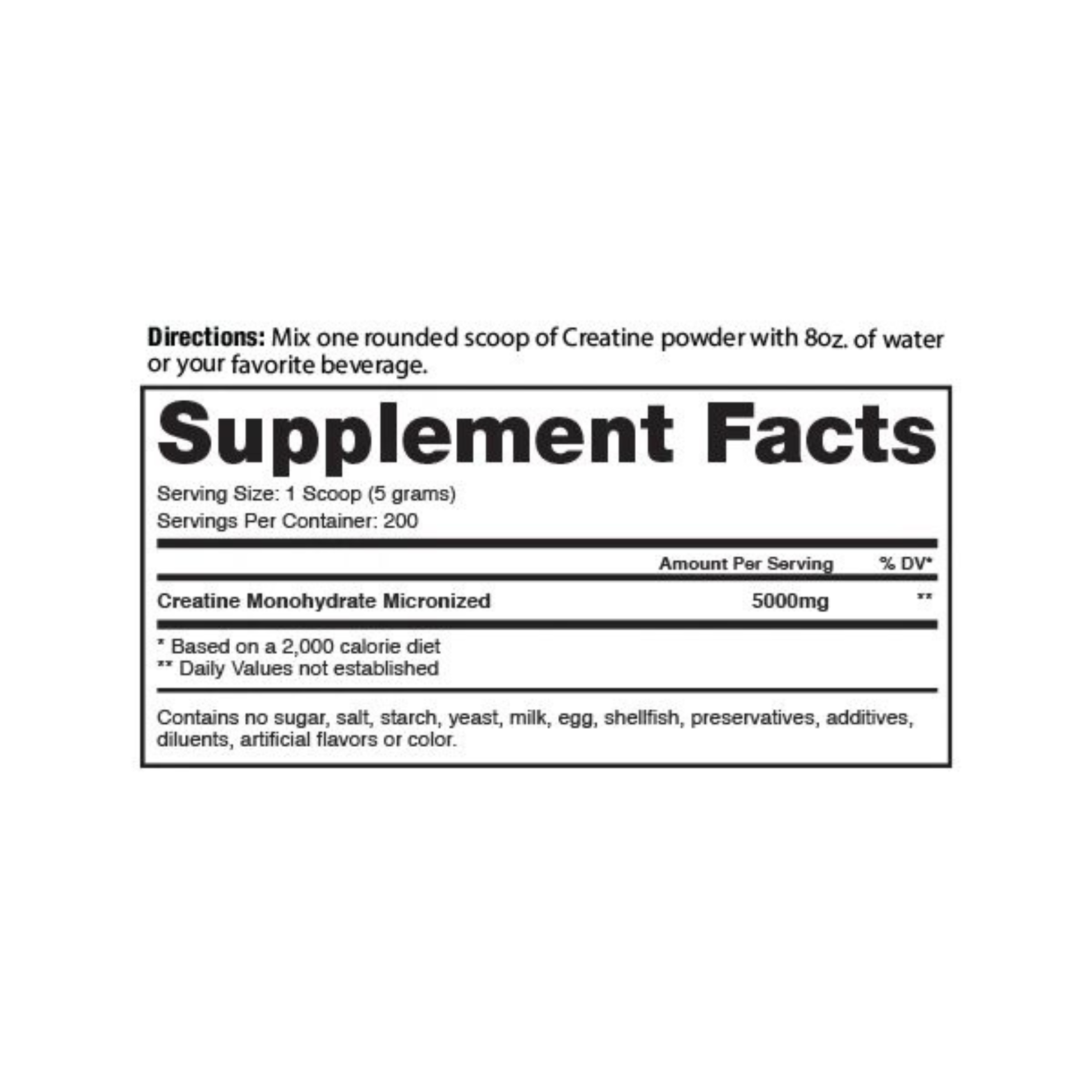 Bay Fitness Creatina Monohidratada Micronizada, 200 Porciones