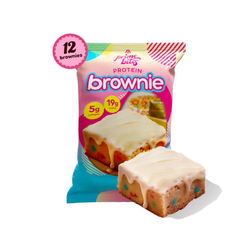 Prime Bites Brownie Birthday Cake Blondie