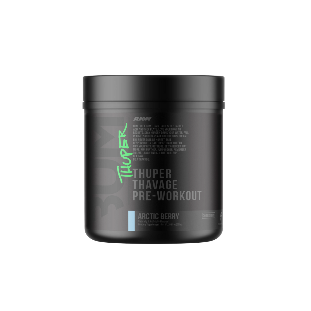 Pre-entreno BUM X RAW Thuper Thavage Arctic Berry, 20 Porciones