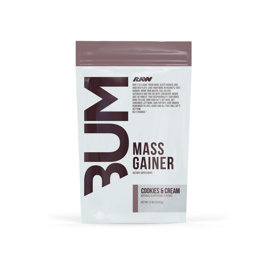 RAW X BUM Mass Gainer Cookies and Cream, 20 Porciones