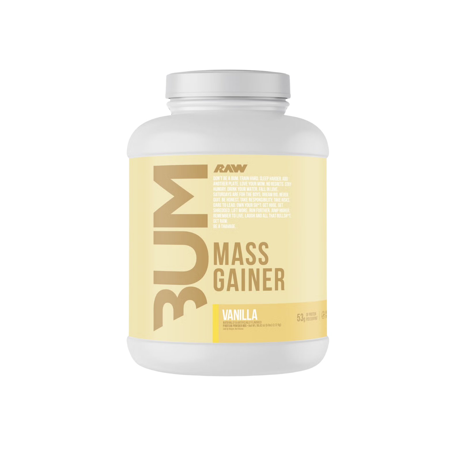 RAW X BUM Mass Gainer Vanilla, 10 Porciones