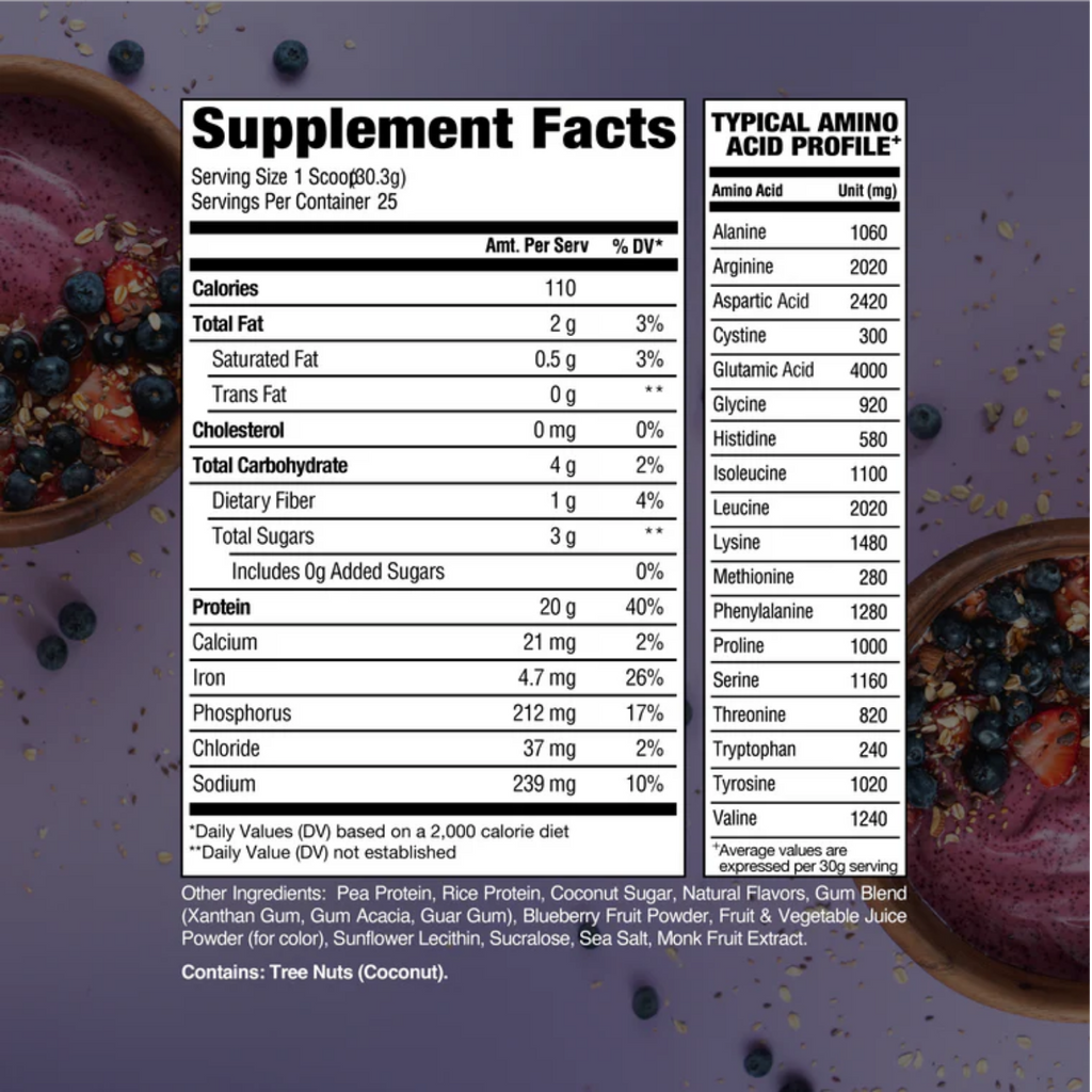 Proteína RAW Vegana Açai Bowl, 25 Porciones