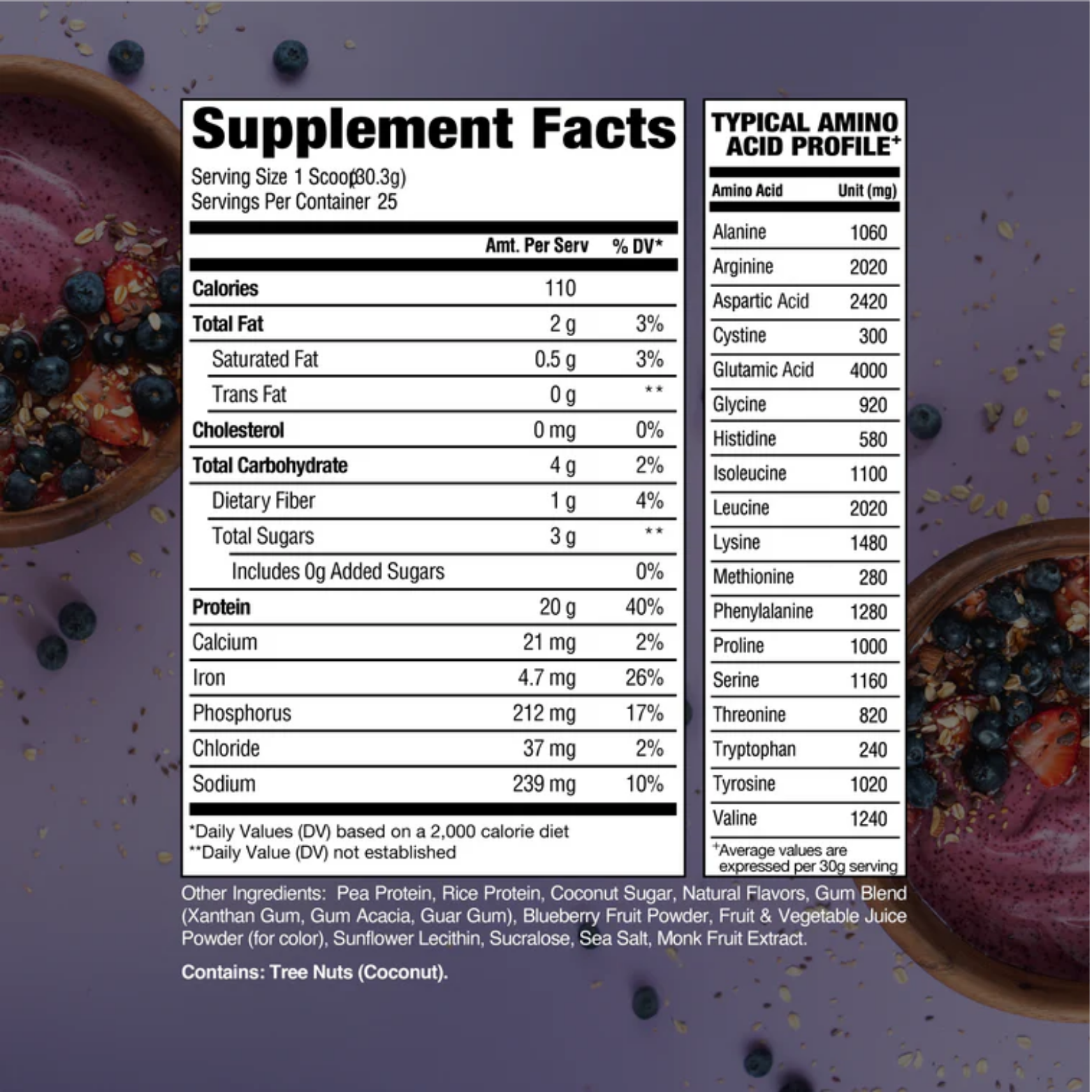 Proteína RAW Vegana Açai Bowl, 25 Porciones