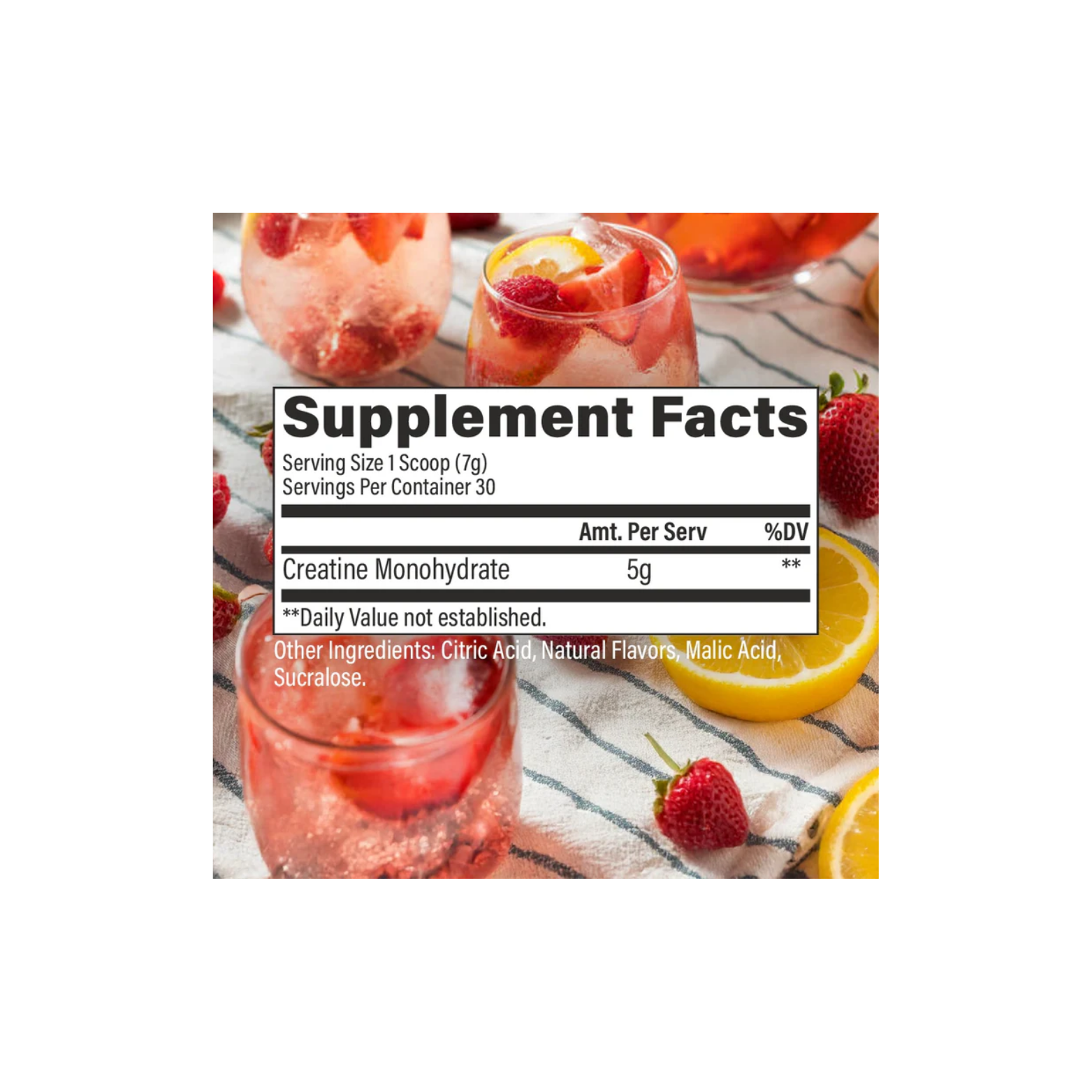 RAW Creatine Monohidrate Fruit Punch, 30 Porciones