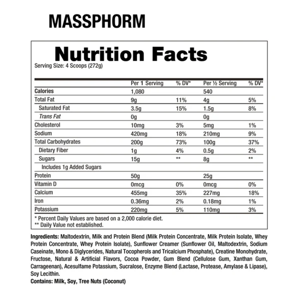 Dragon Pharma Massphorm Vanilla Milkshake, 20 Porciones
