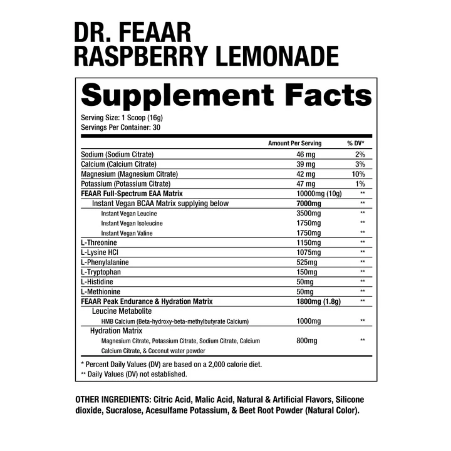 Dragon Pharma Dr. Feaar Raspberry Lemonade, 30 Porciones