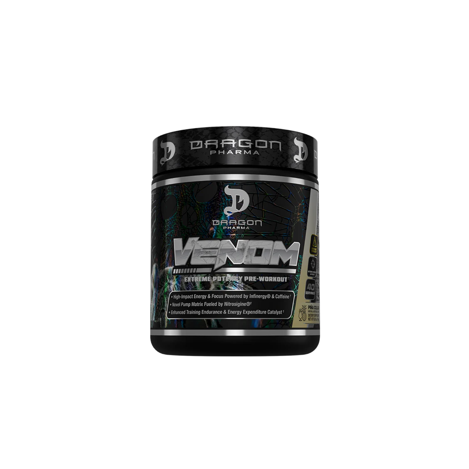 Pre-entreno Dragon Pharma Venom Piña Colada, 40/20 Porciones