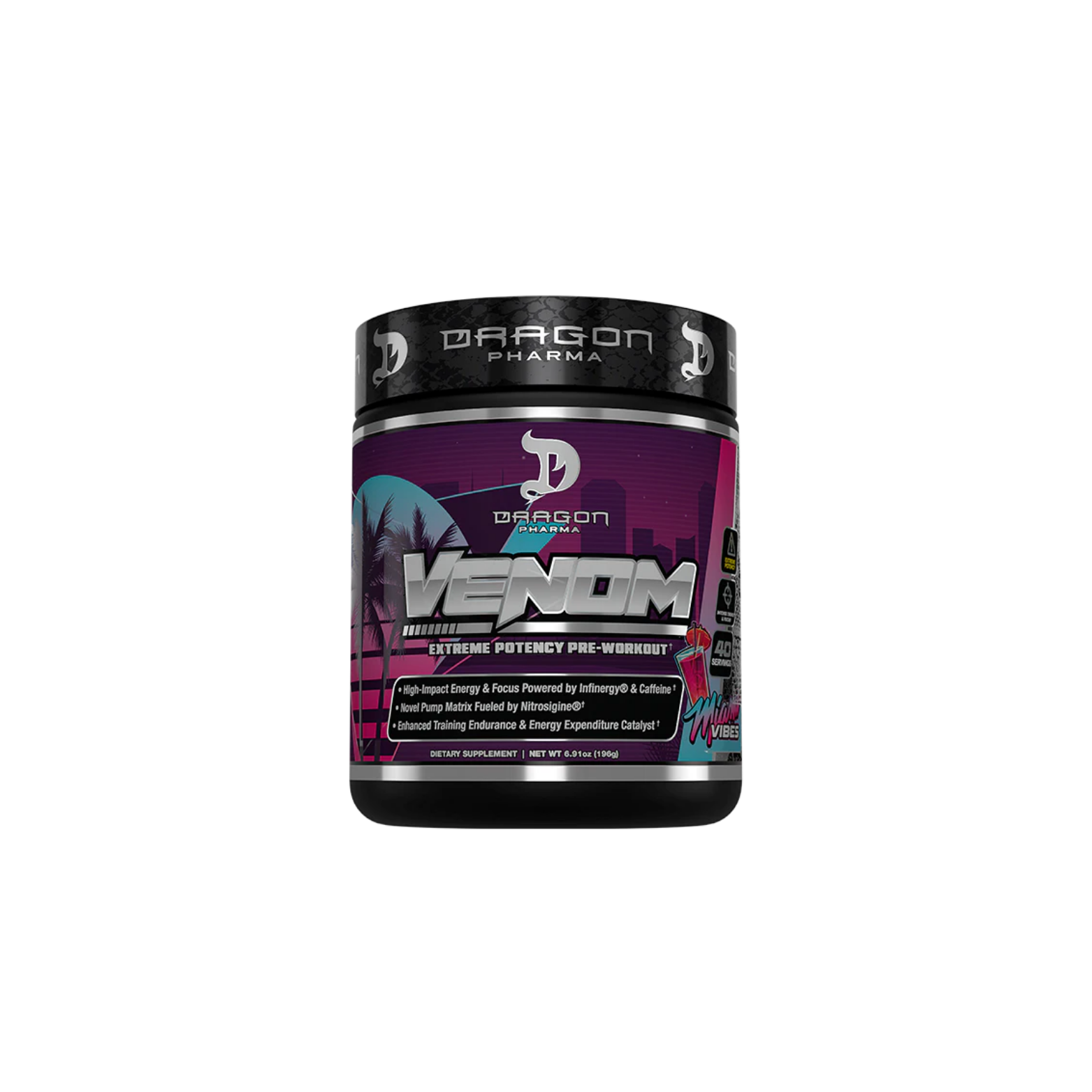 Pre-entreno Dragon Pharma Venom Miami Vibes, 40/20 Porciones